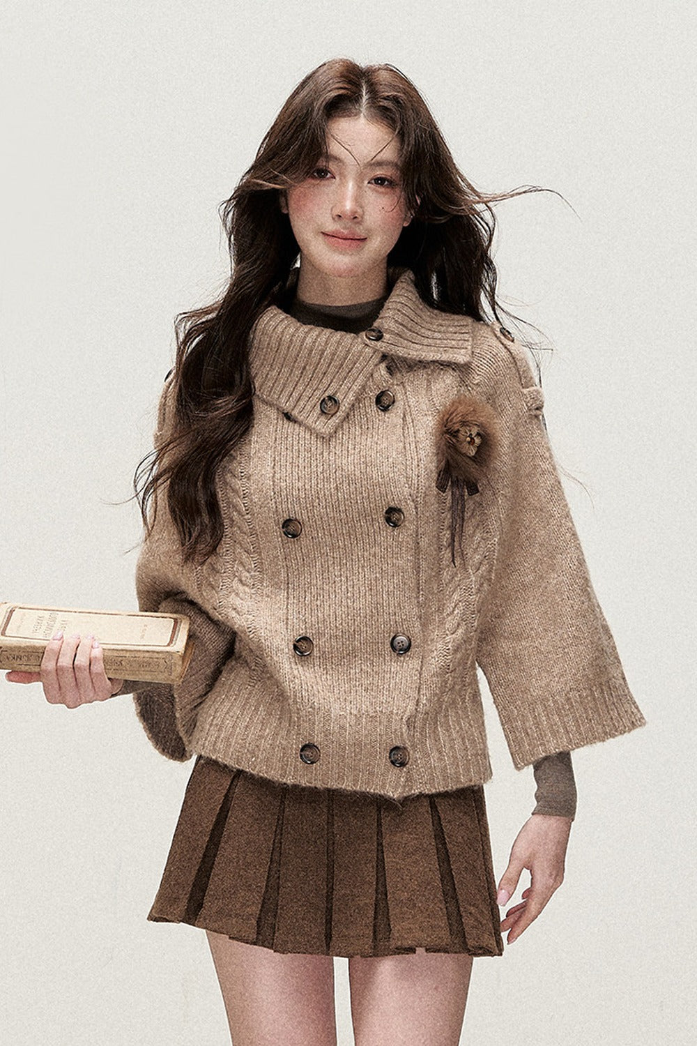 Double-Breasted Knit Jacket