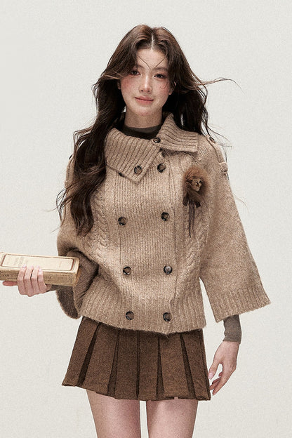 Double-Breasted Knit Jacket