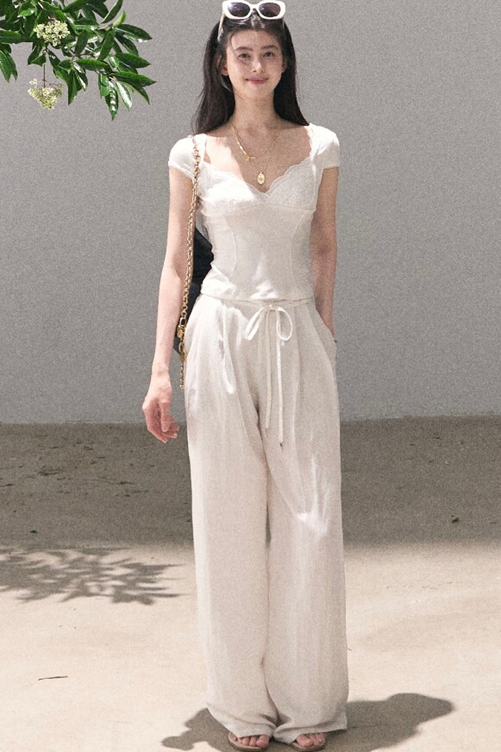 Lyocell Linen Wide-Leg Pants