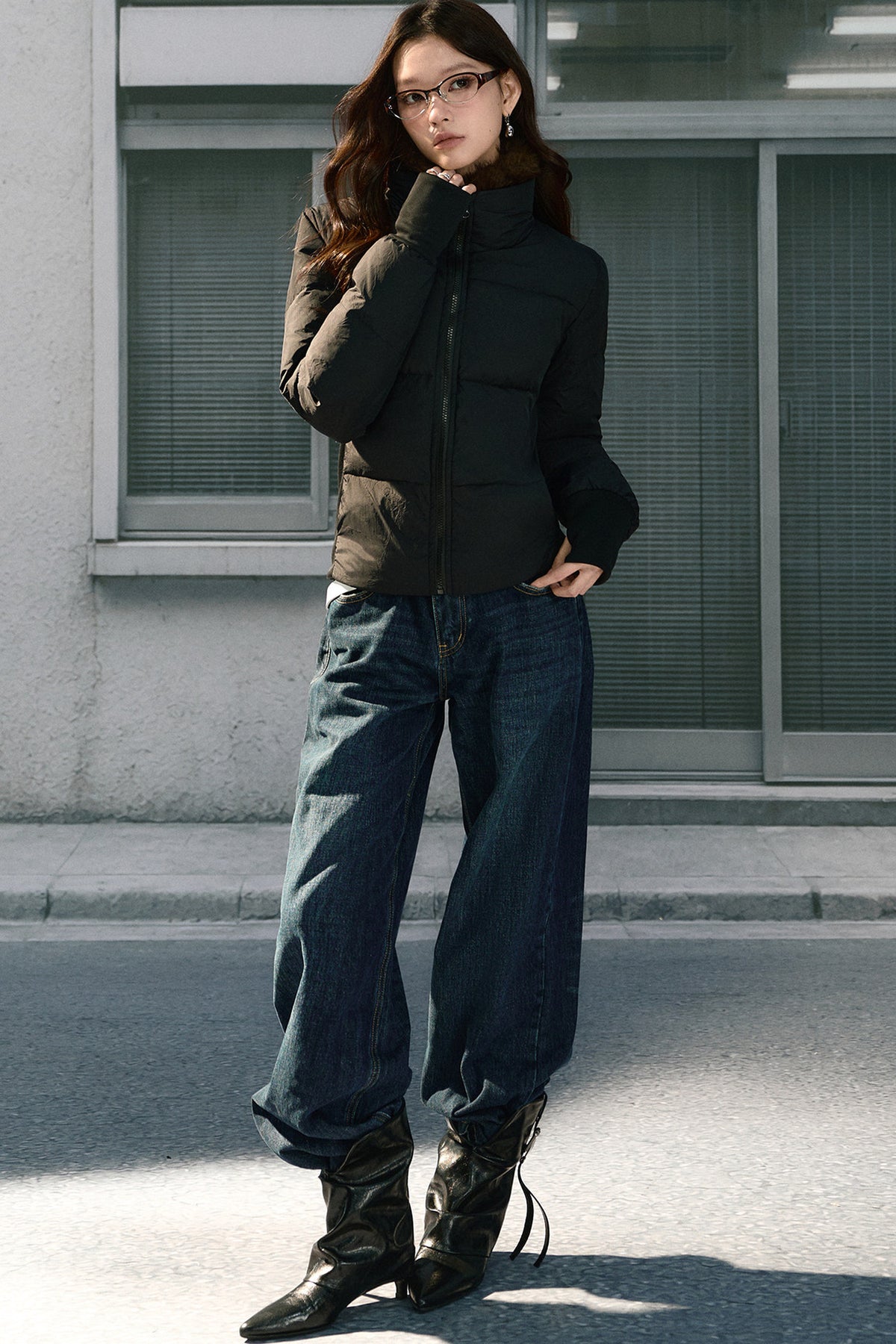 Detachable Fur Collar Short Down Jacket