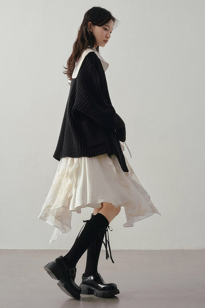 Embroidery Shawl Dress