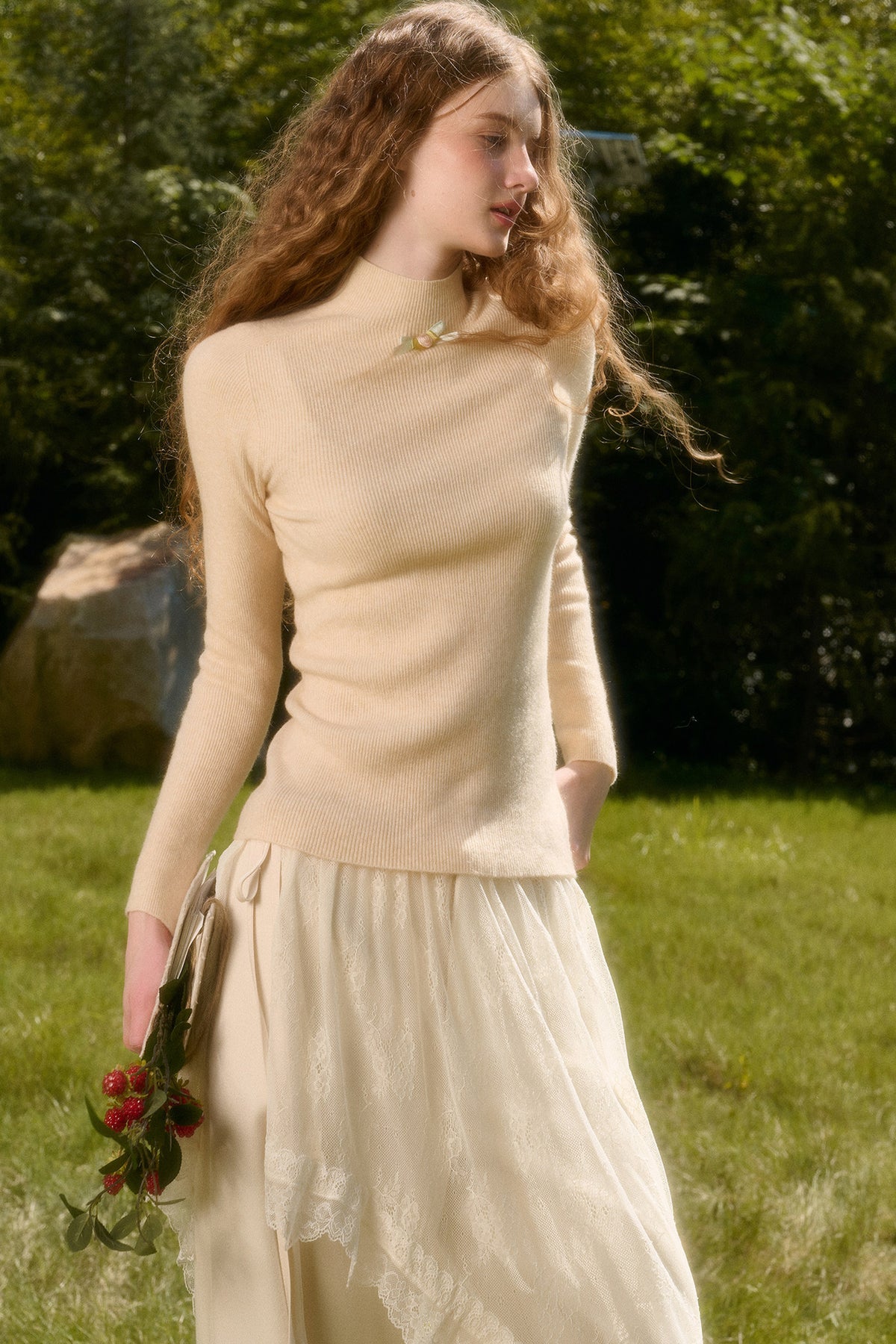 Maglione a maglia con fiocco
