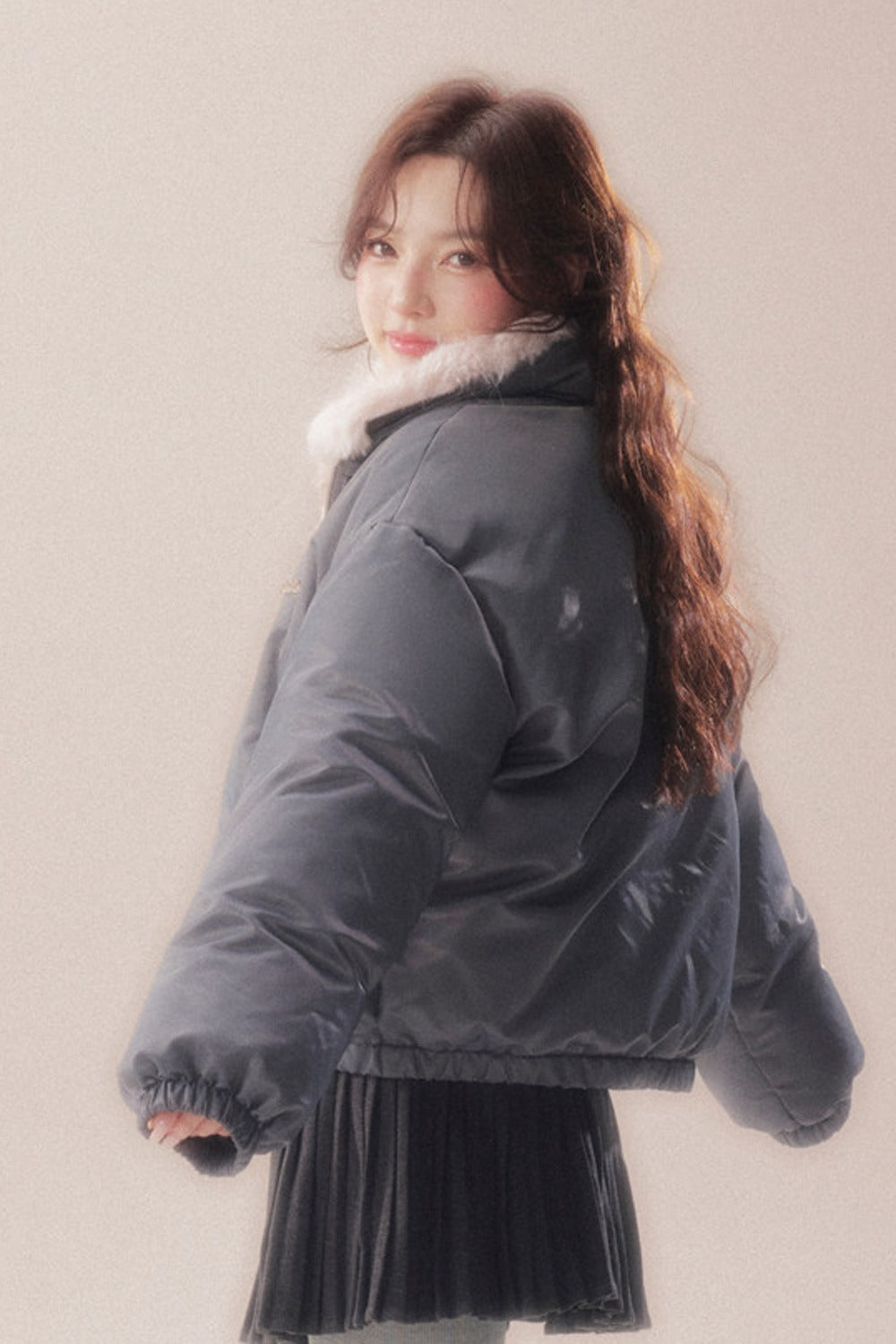 Patchwork Plush Down Jacket