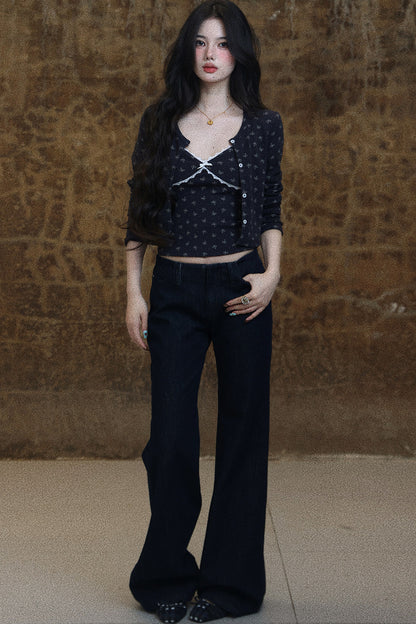 Classic Low-Waist Micro-Flare Jeans