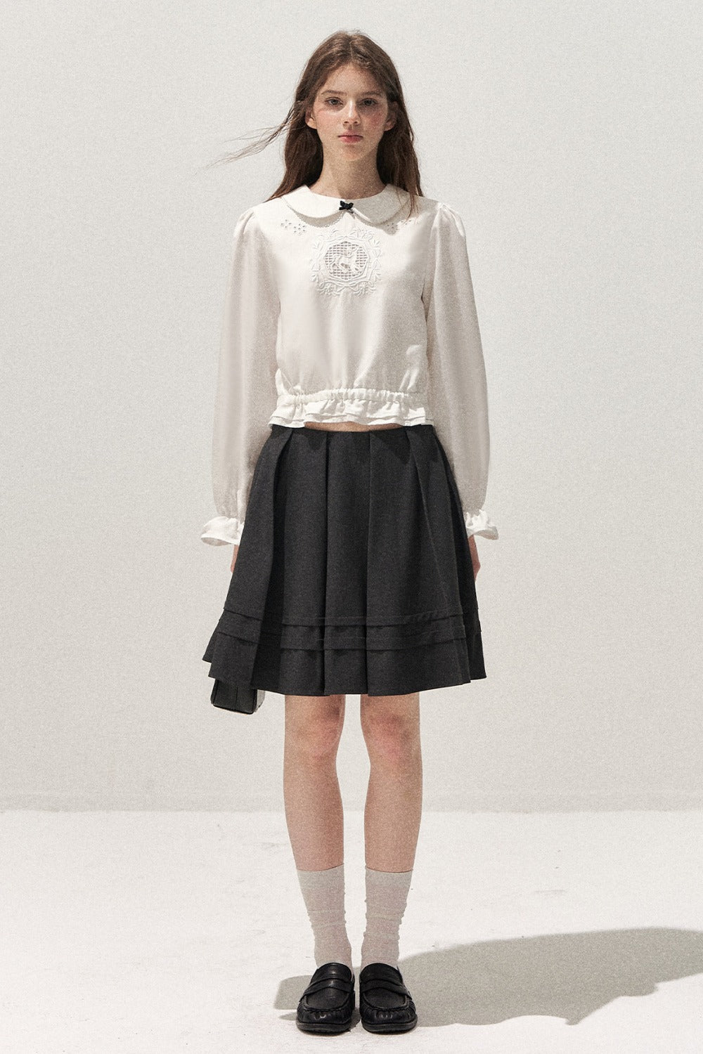 Lyocell Deer Collar Blouse
