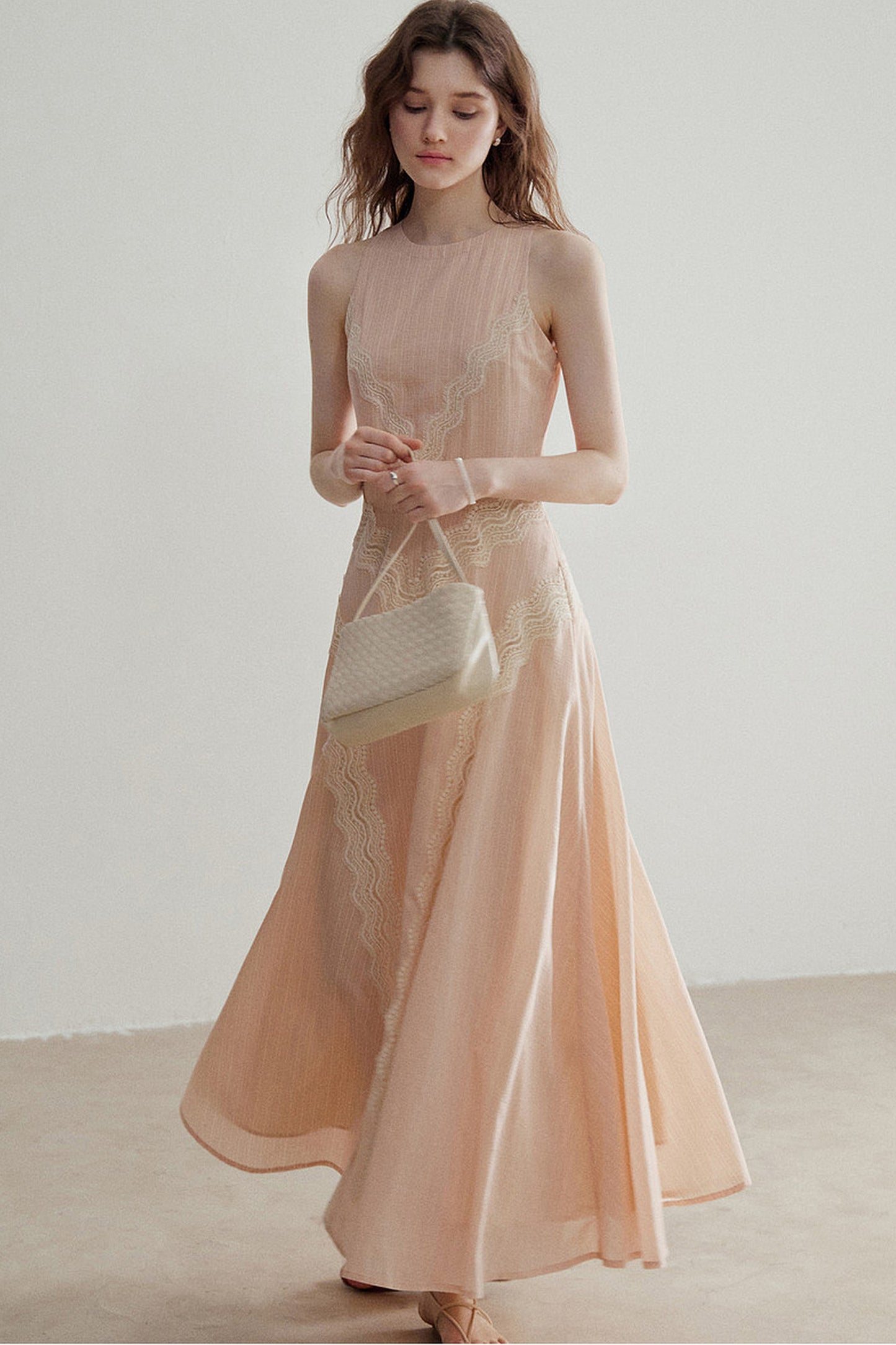 Elegant Lace Halter Dress