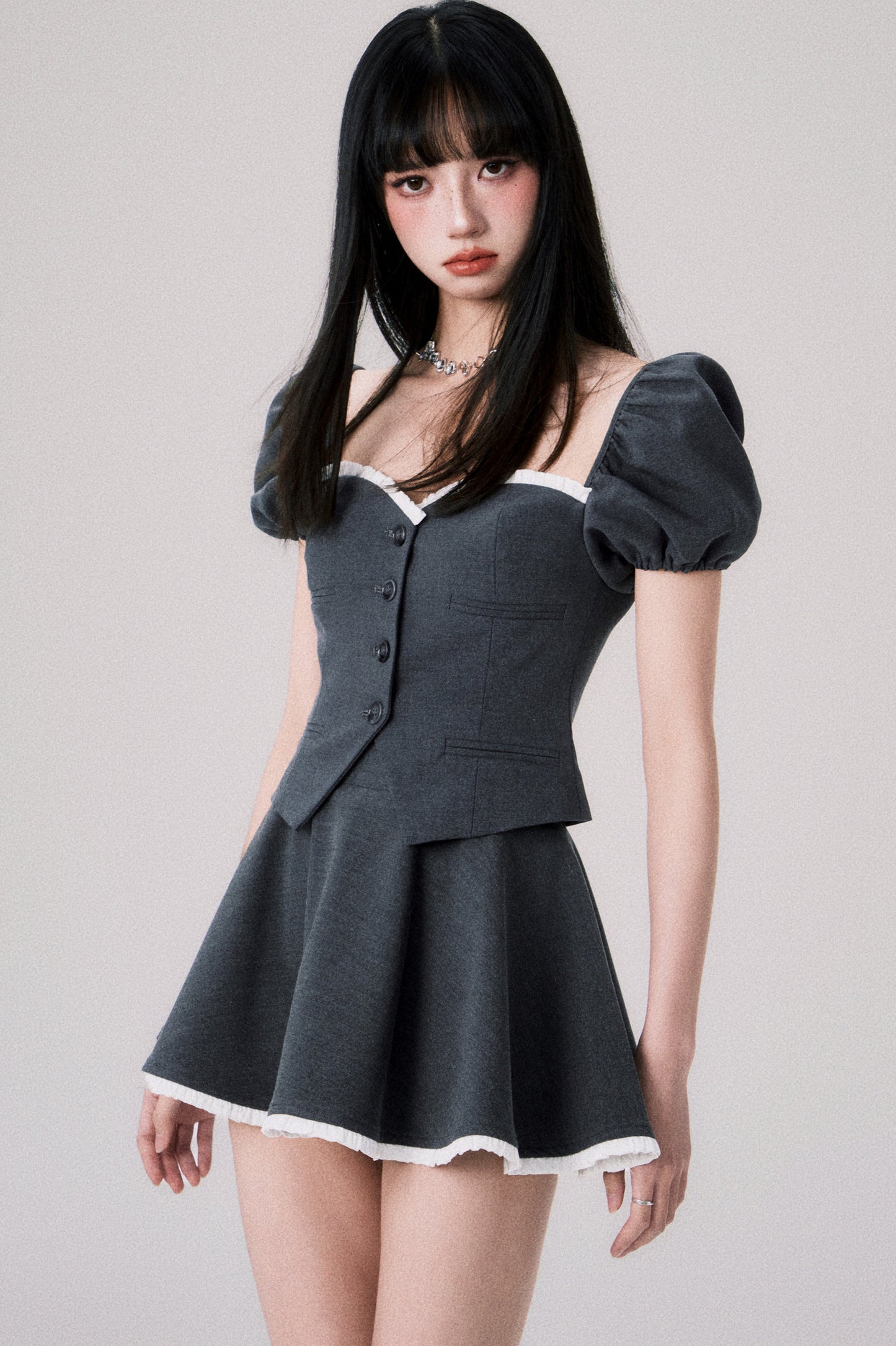 Strapless Corset Top and Puff Skirt Set-Up