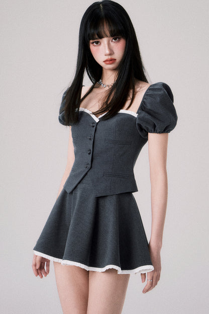 Strapless Corset Top and Puff Skirt Set-Up