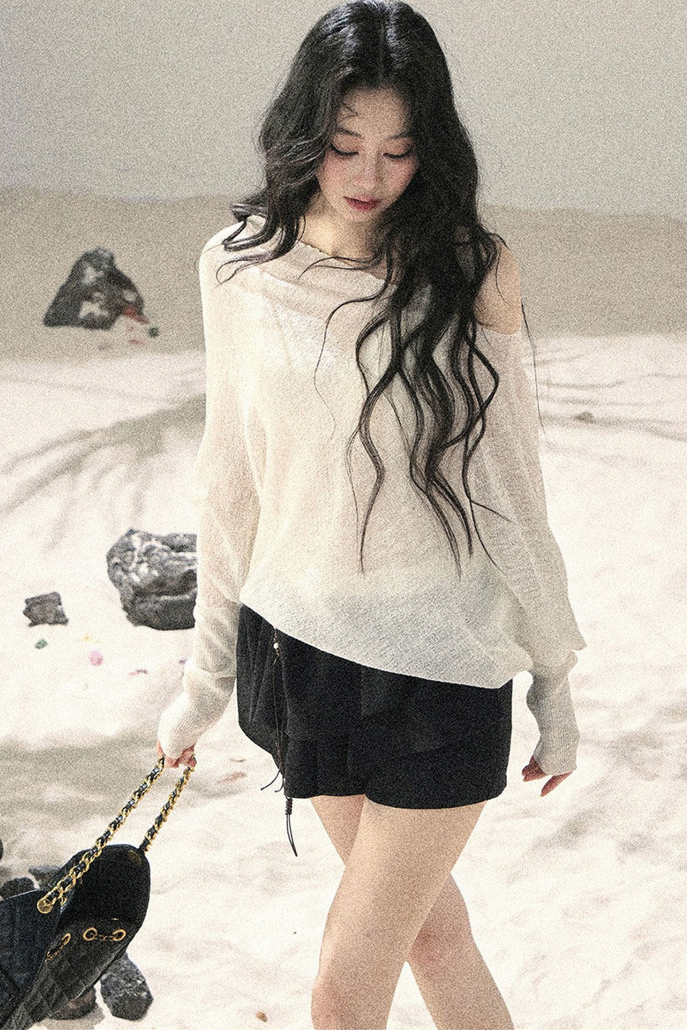 Conjunto de Top Hazy Mist Sin Hombros