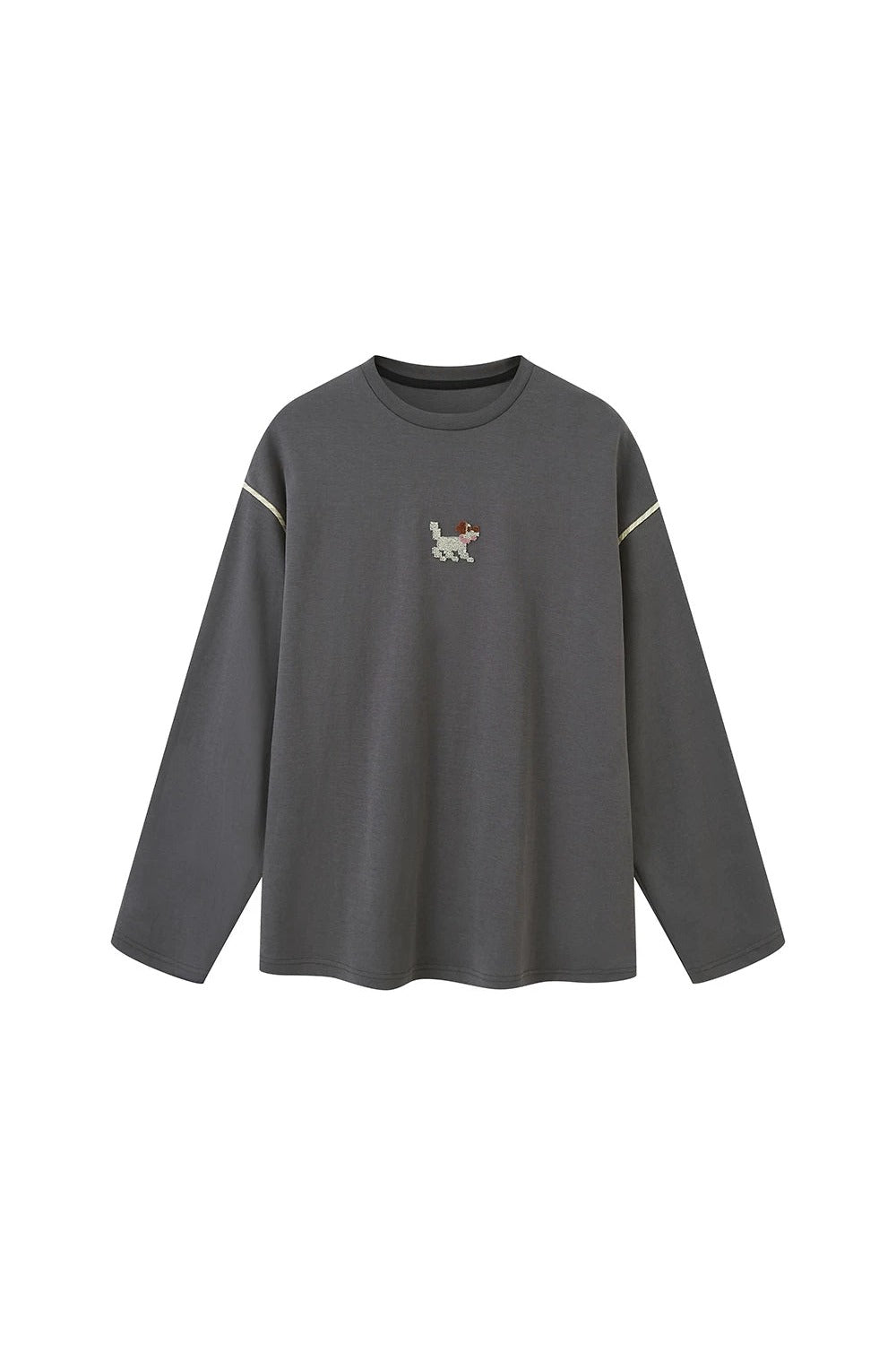 T-shirt avec broderie de chiot cartoon