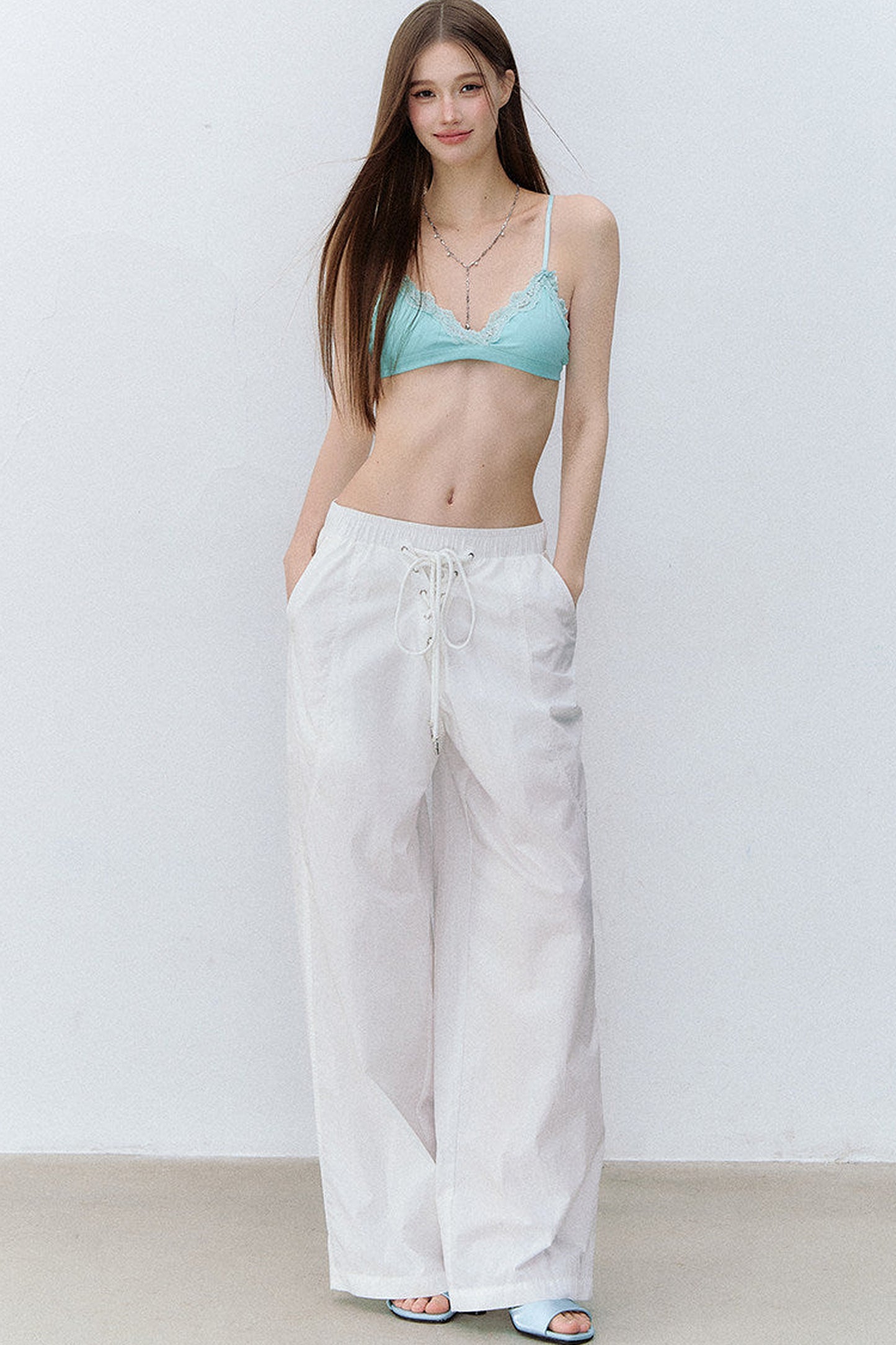 Drawstring Straight-Leg Pants