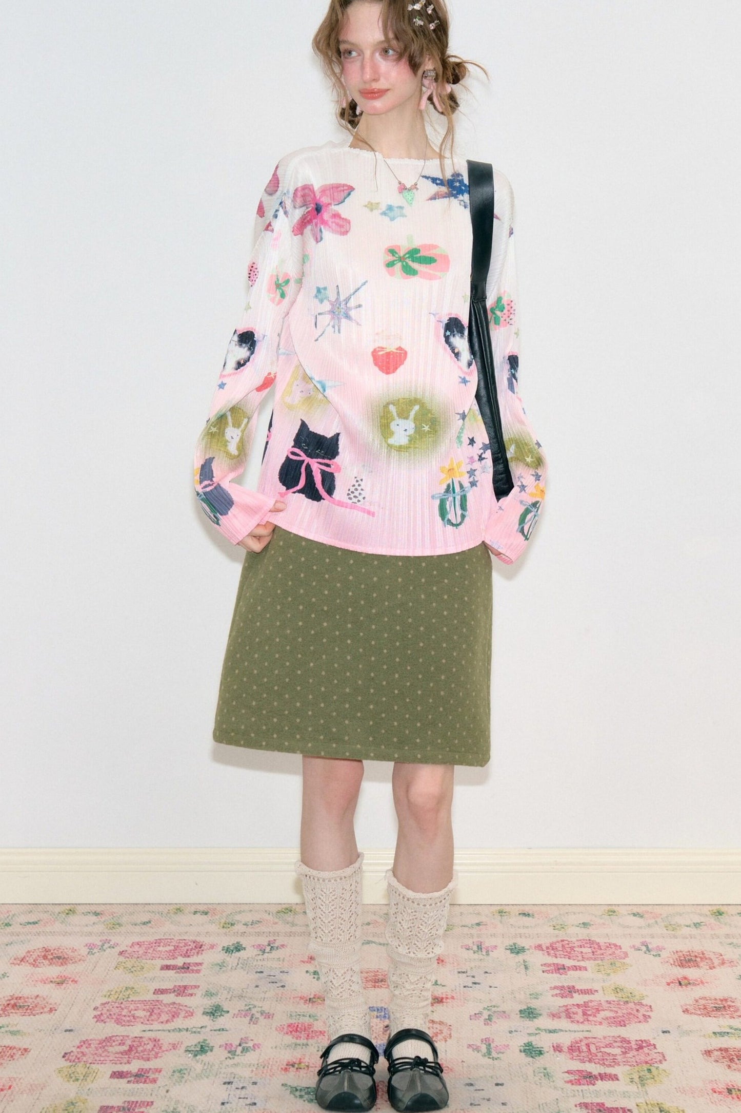 Pink Mist Pleated Blouse