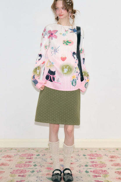 Pink Mist Pleated Blouse