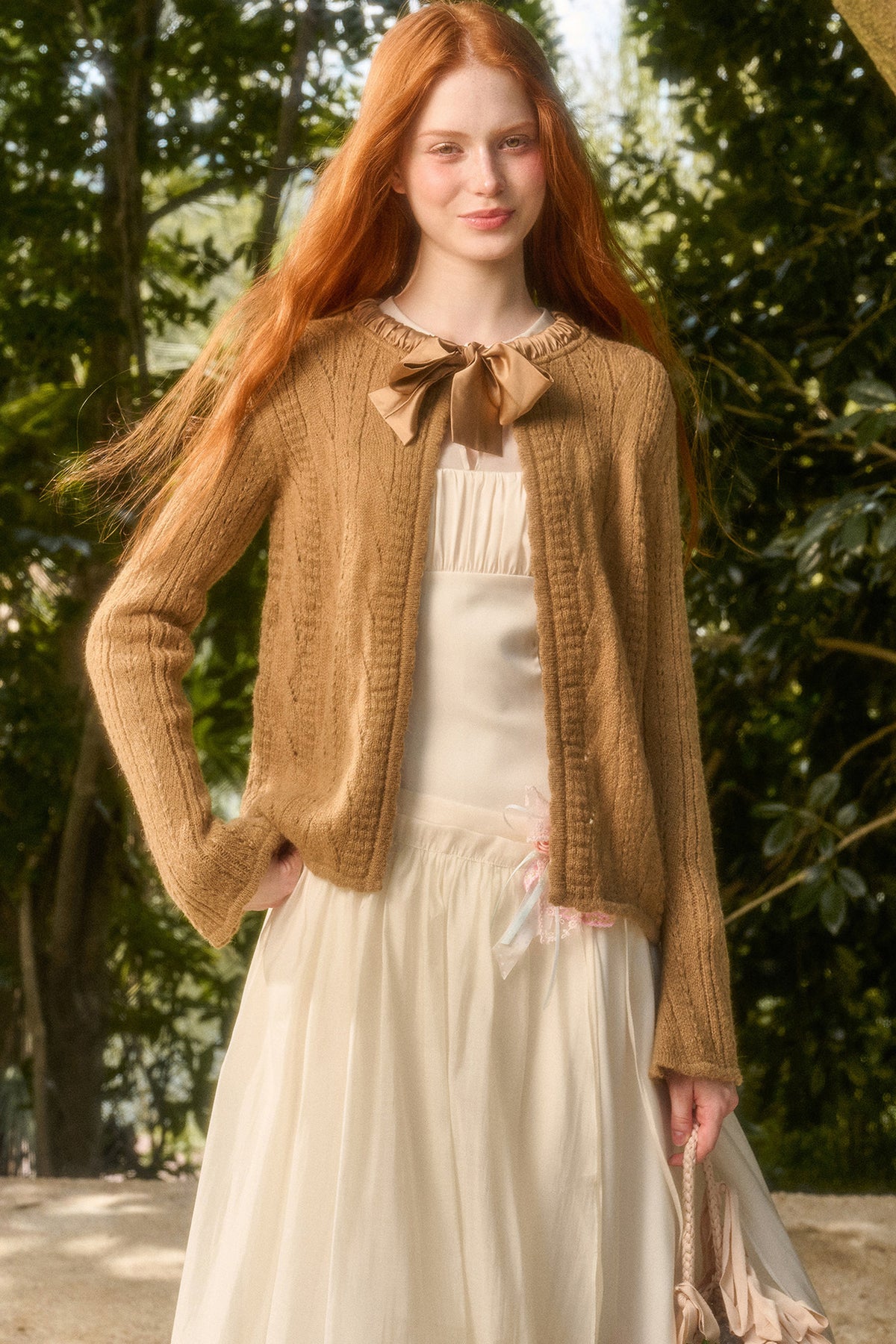 Ribbon Soft Wool Knit Cardigan