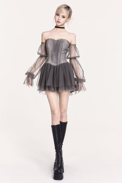 Abito romantico in tulle stile corsetto