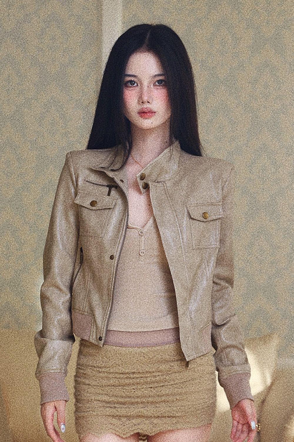 Short Motorcycle Style Jacket