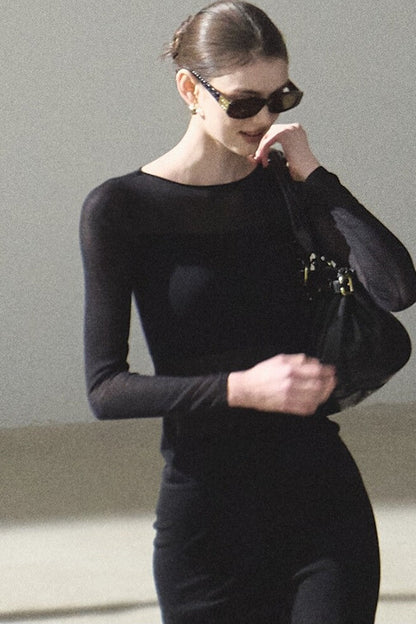 Long Sleeve Lyocell Layered Top