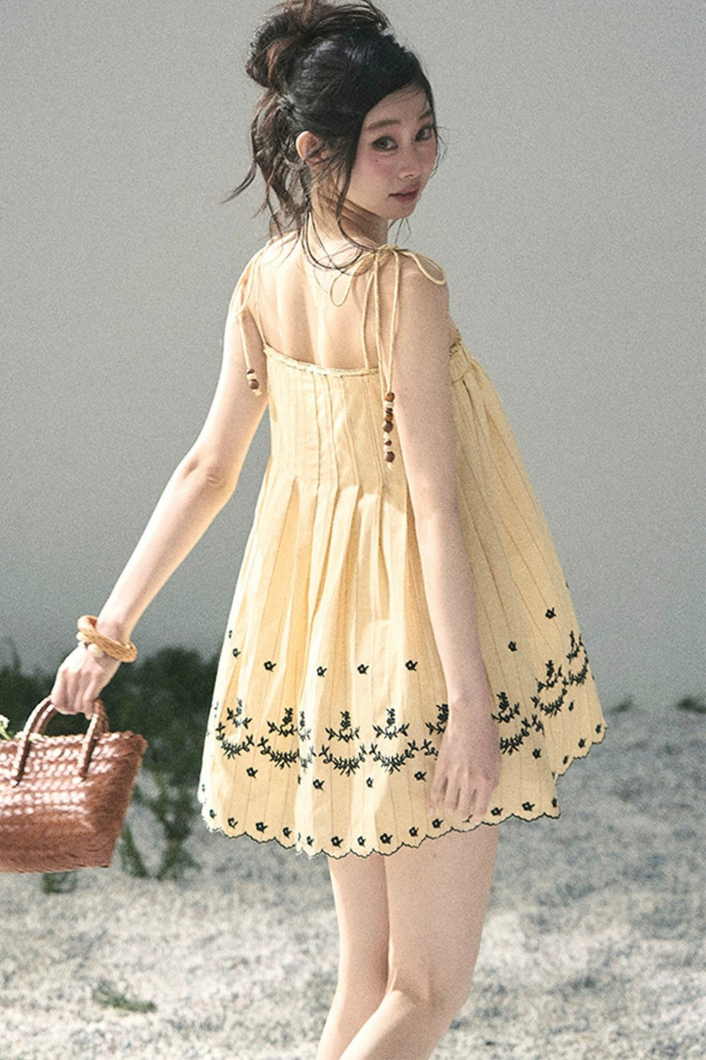 Double-Sided Wave Hem Dress