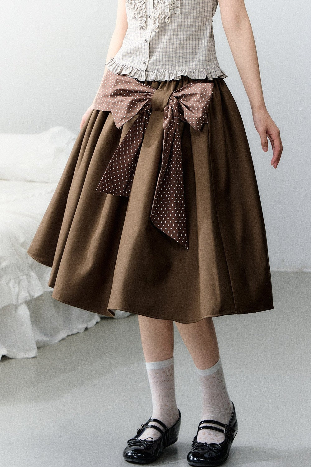 Polka Dot Retro Midi Skirt