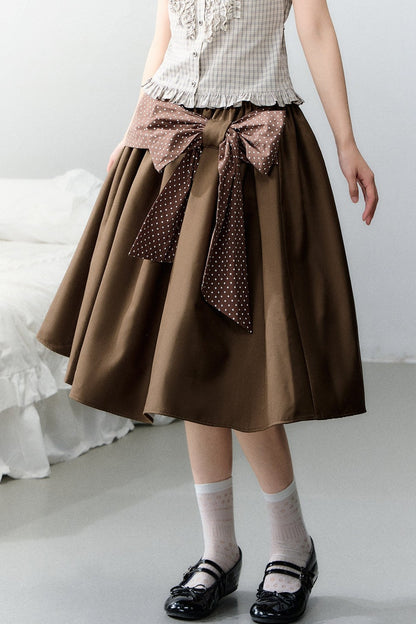 Polka Dot Retro Midi Skirt