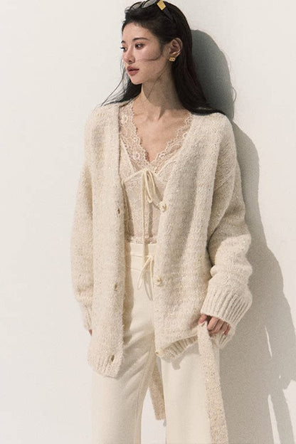 Cardigan en maille à sequins scintillants