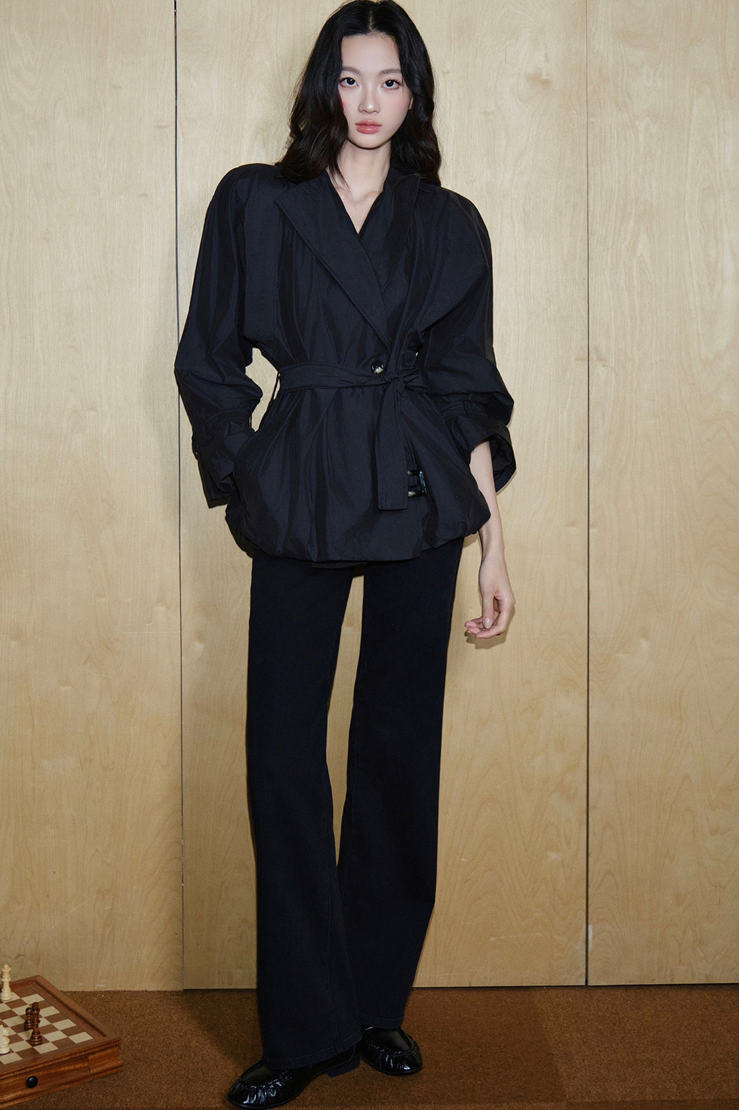 Collar Tie Bubble Jacket