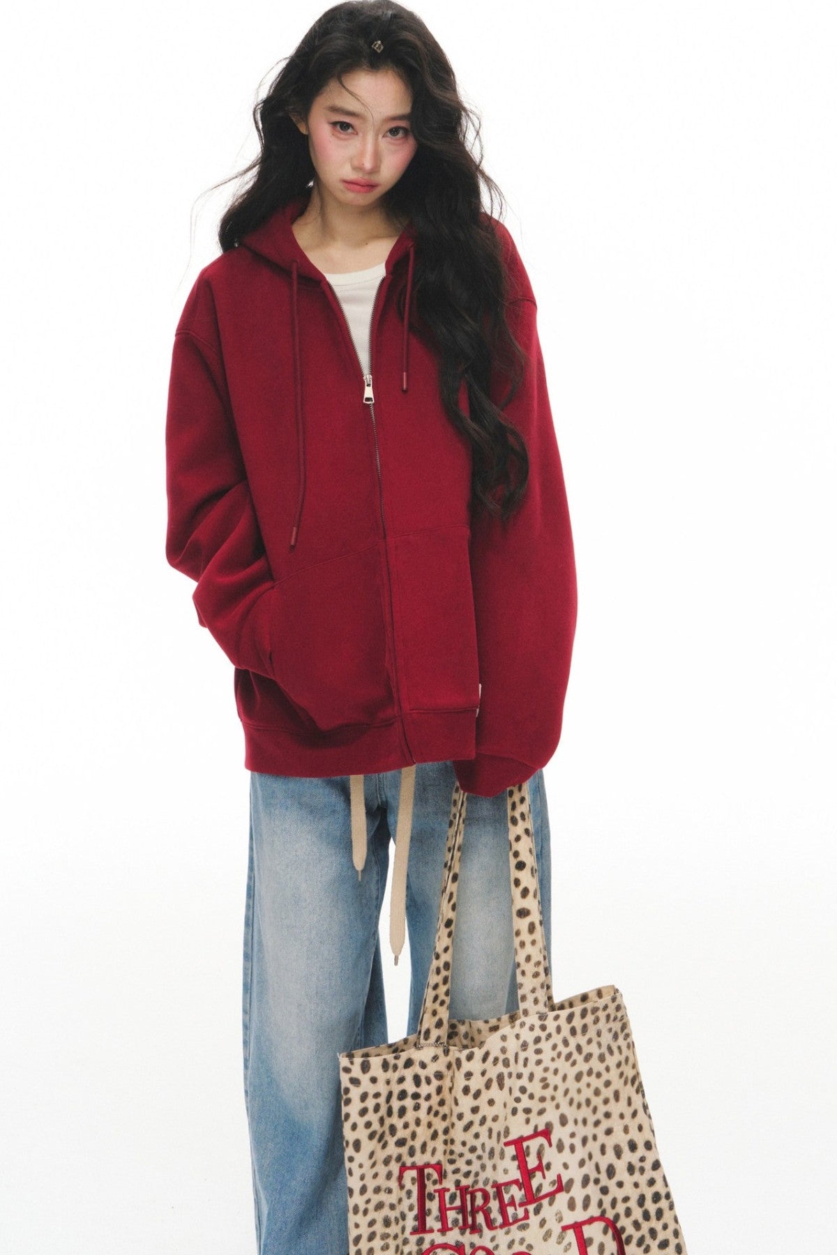 Loose Zip-Up Hoodie