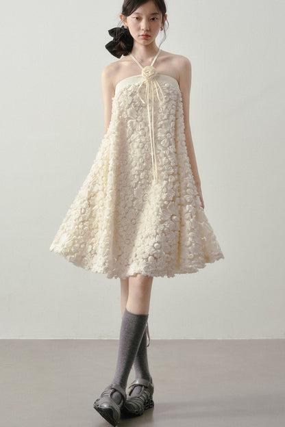 Robe jacquard blanc lait