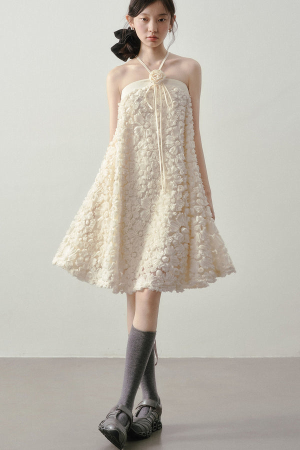 Robe jacquard blanc lait