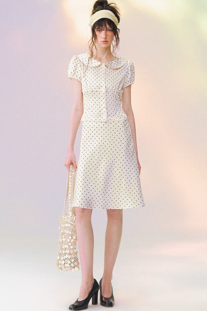 Polka Dot Doll Collar Shirt