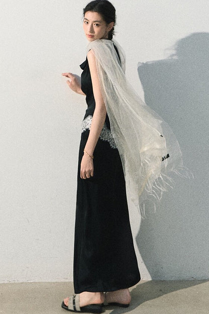 Acetate Lace Off-Shoulder Set-Up