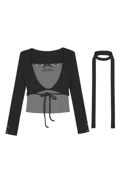 Layered-Look Top and Pants Set-Up