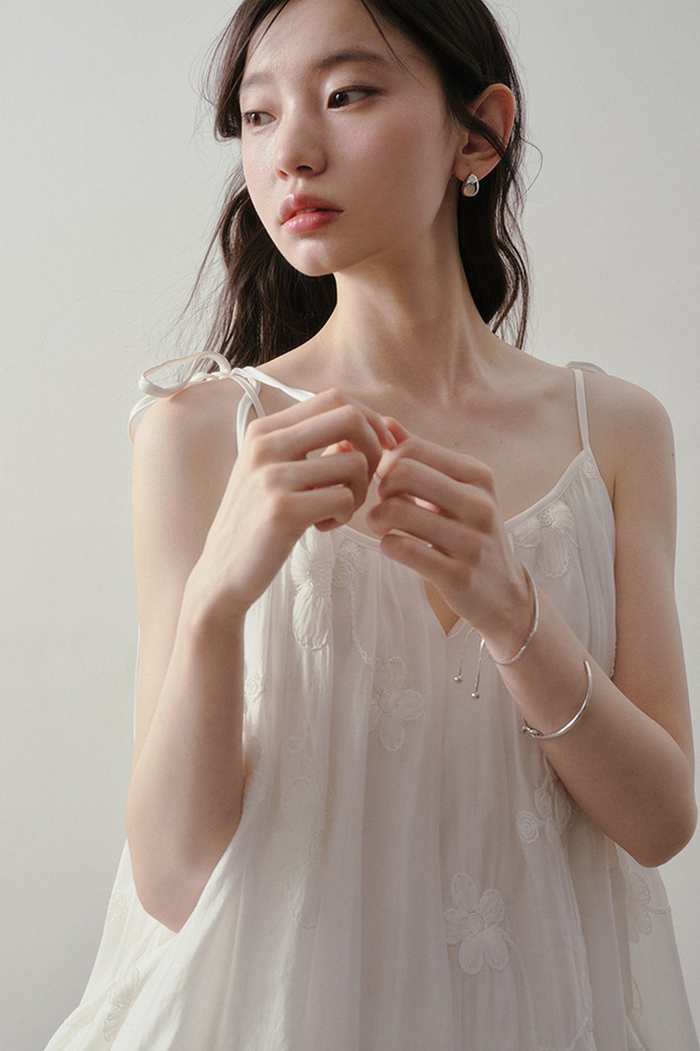 Layered Ruffle Embroidered Camisole Skirt Set