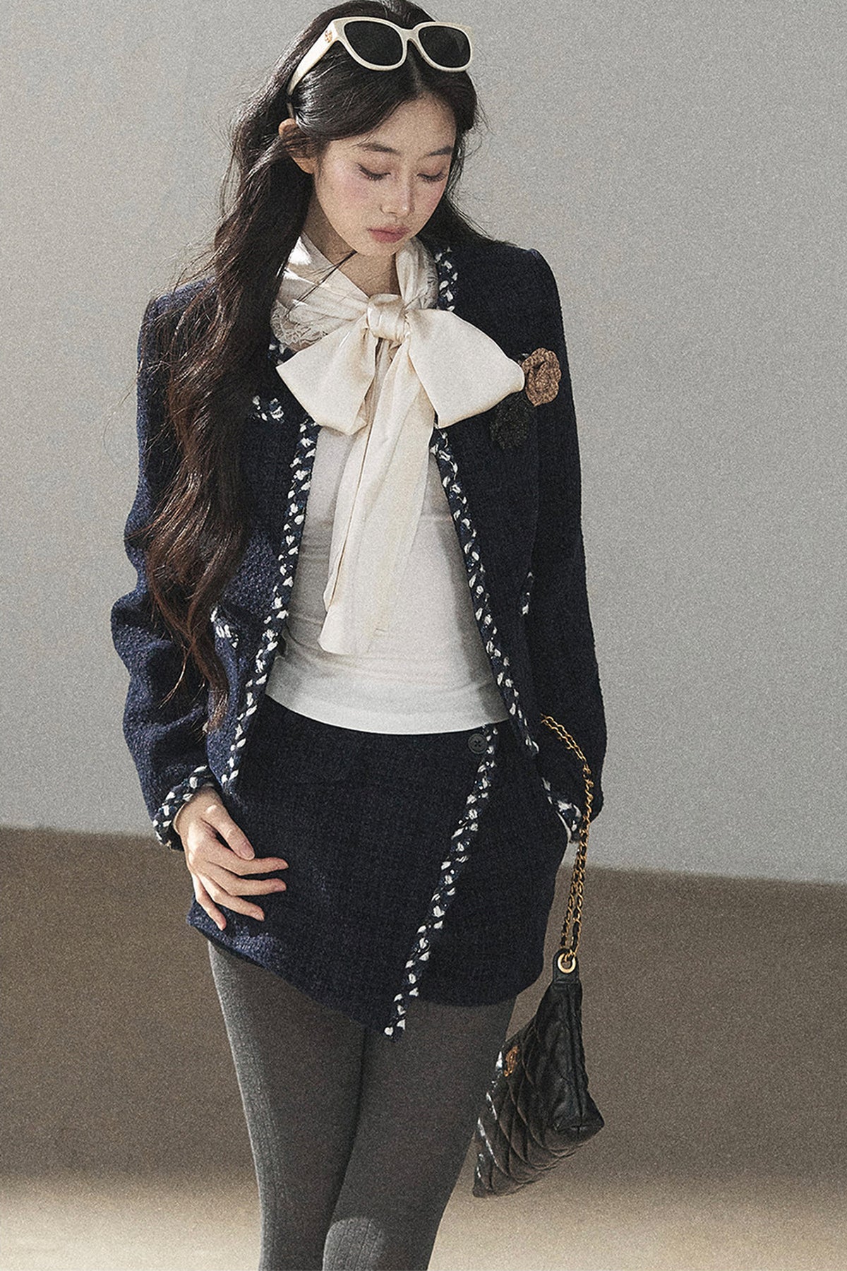 Bow Lace Hollow-Out Long-Sleeve T-Shirt Top