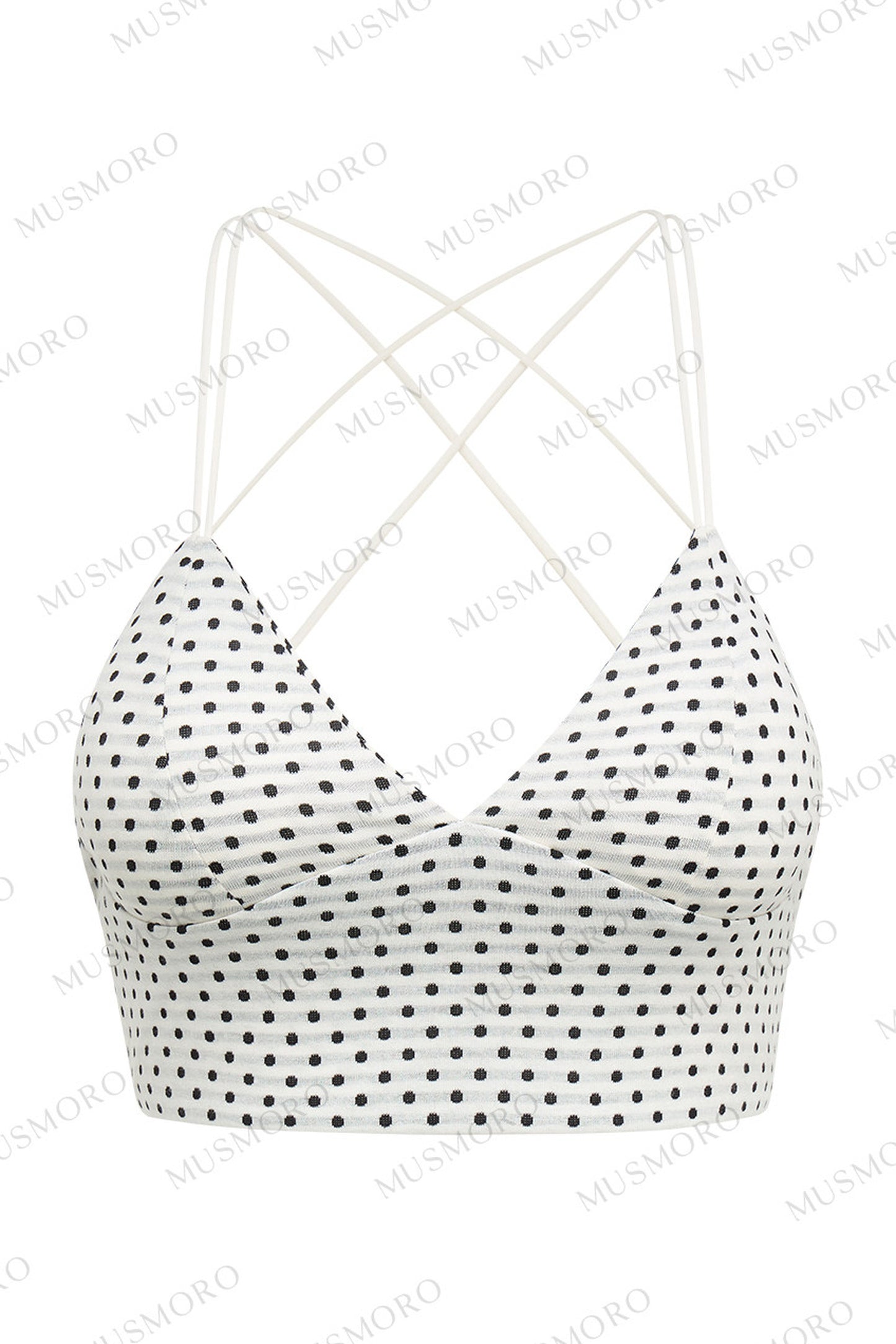 Polka Dot Cross-Back Top