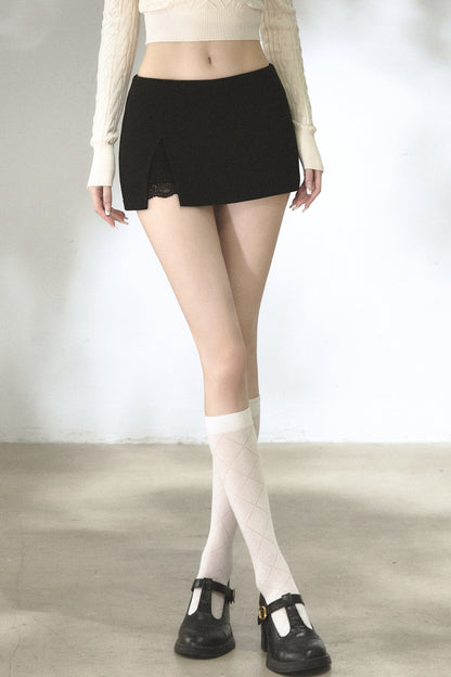 Lace Patchwork A-Line Skirt