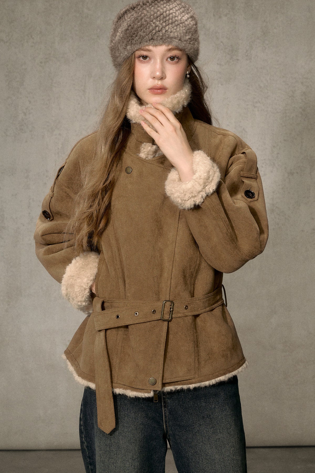 Cloud Shearling Biker Jacket