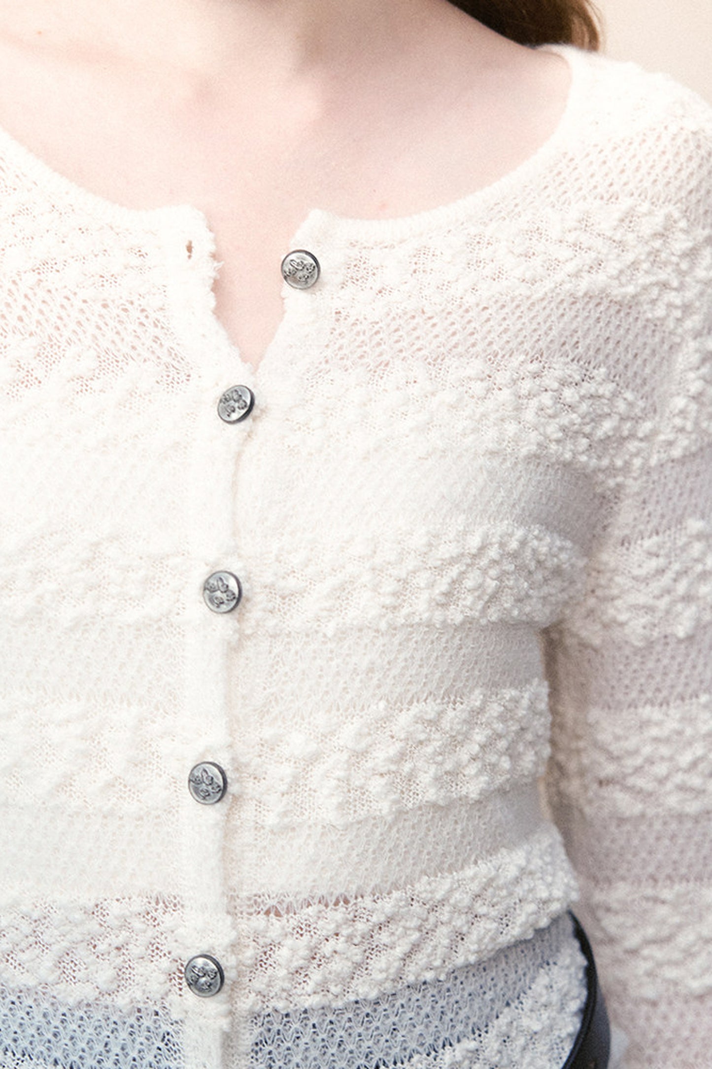 Genesis cardigan trasparente a maglia