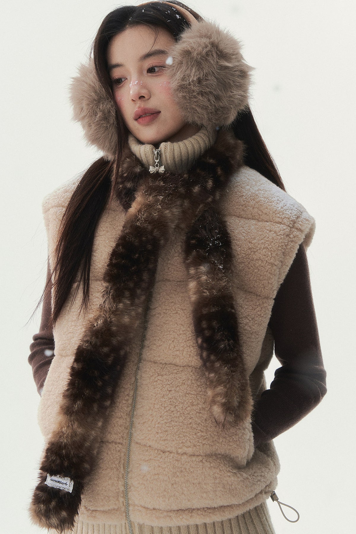 Fluffy Bambi Deer Faux Fur Scarf