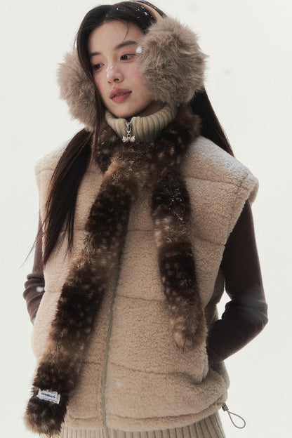 Fluffy Bambi Deer Faux Fur Scarf