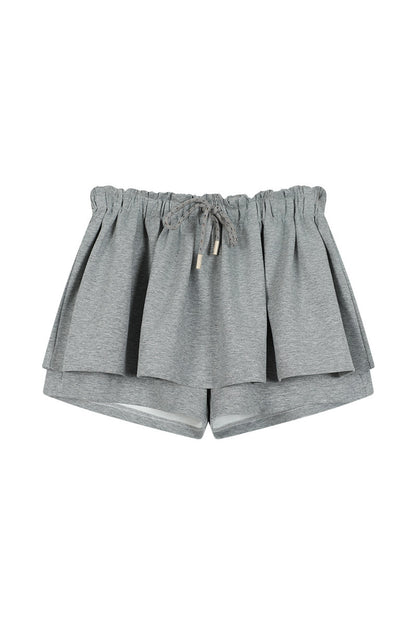 Drawstring Puffy Layered-Look Skirt
