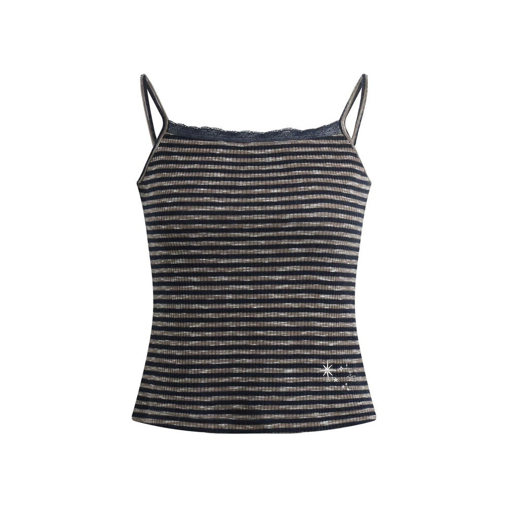 Lace-Trimmed Embroidered Camisole
