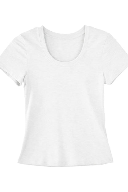 Tencel U-Neck Short-Sleeved T-Shirt