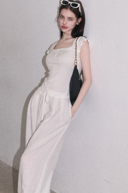 Lyocell Linen Wide-Leg Pants