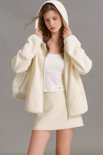 Color-Blocked Loose Hooded Jacket