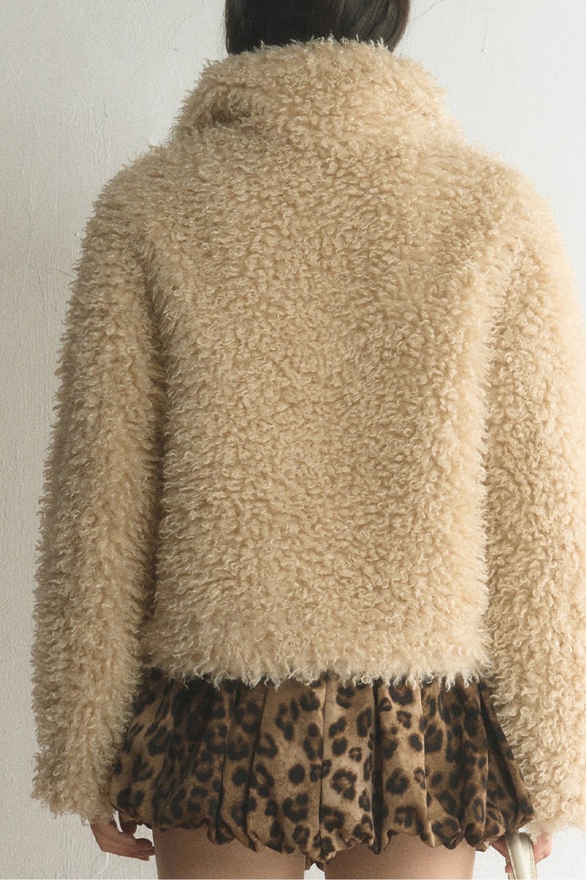 Short Plush Lamb Wool Top and Coat Set-Up