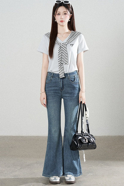 Multi-Color Shawl T-Shirt Set-Up