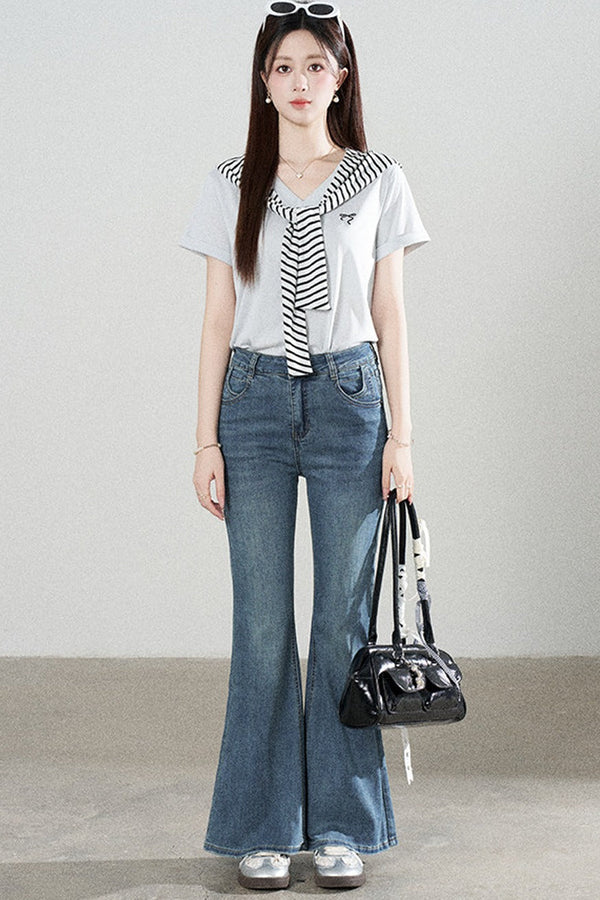 Multi-Color Shawl T-Shirt Set-Up