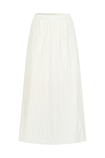 Pleated Stand Collar Shirt and Skirt Set