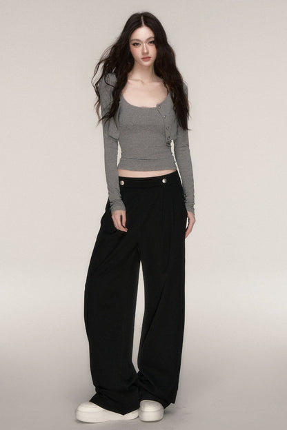 Long-Sleeved Top and Camisole Set